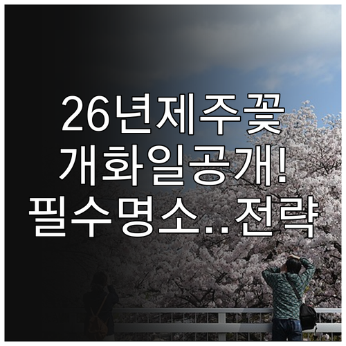 2026년 제주도 봄꽃 나들이 개화 예상일과 명소별 특징
