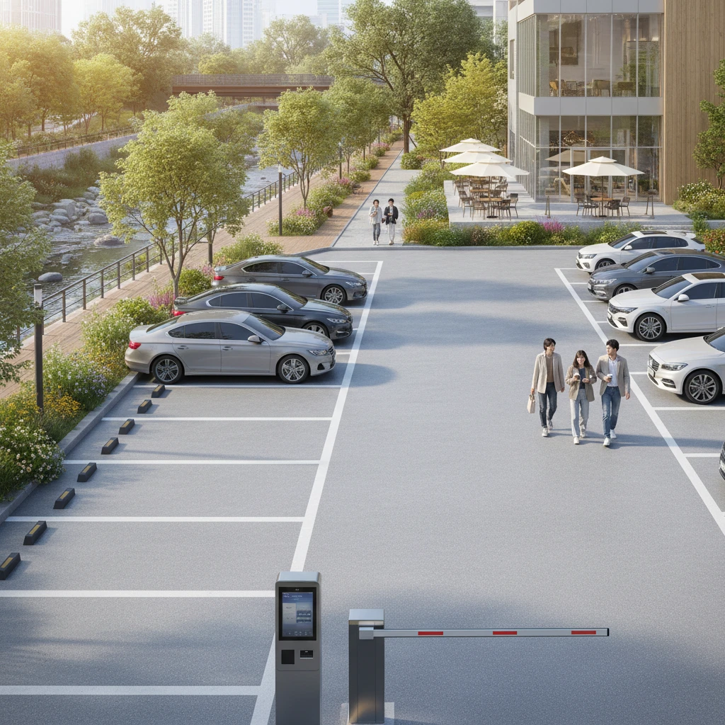 보문역 인근 민영 주차장 전경