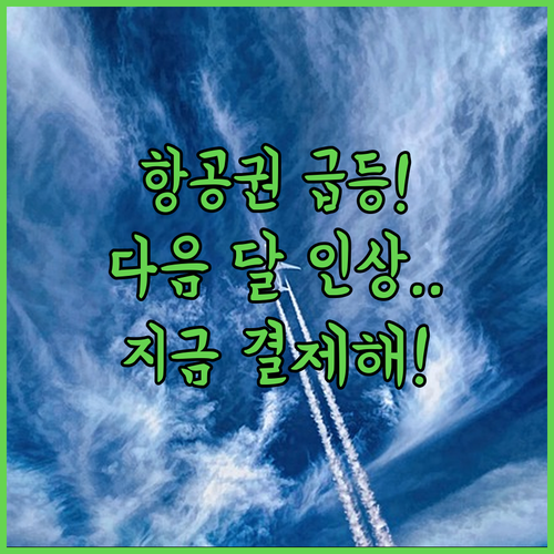 유류할증료 결정 방식과 다음 달 요금 인상 대비 결제 방법