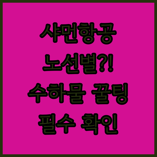 샤먼항공 노선별 수하물 규정 총정리