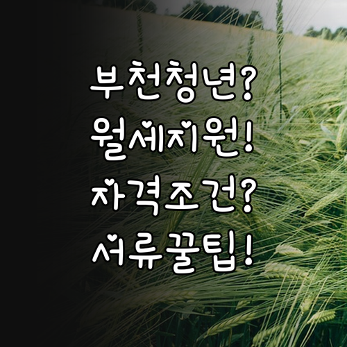 부천시 청년월세지원 자격 조건과 준비 서류