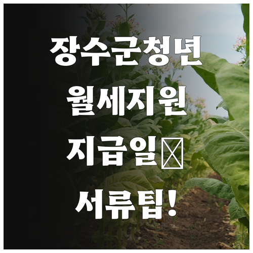 장수군 청년월세 지원금 지급일과 필요 서류 안내