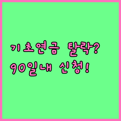 기초연금 이의신청 신청기한 90일과 필수 준비서류