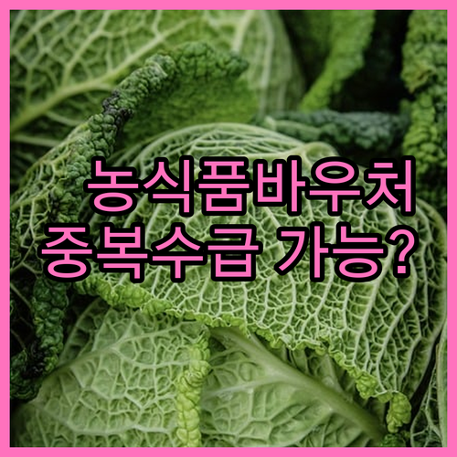 생계급여 수급자 농식품바우처 신청방법과 중복 수급 기준