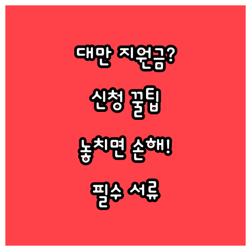 대만여행 지원금은 어떻게 신청할까? 절차와 준비서류